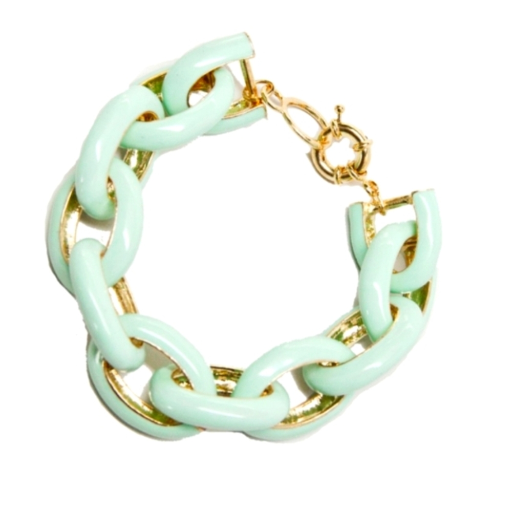 🍁 3/$18 Mint and Gold enamel bracelet
